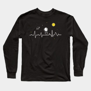 Astronaut Heartbeat Pulse Long Sleeve T-Shirt